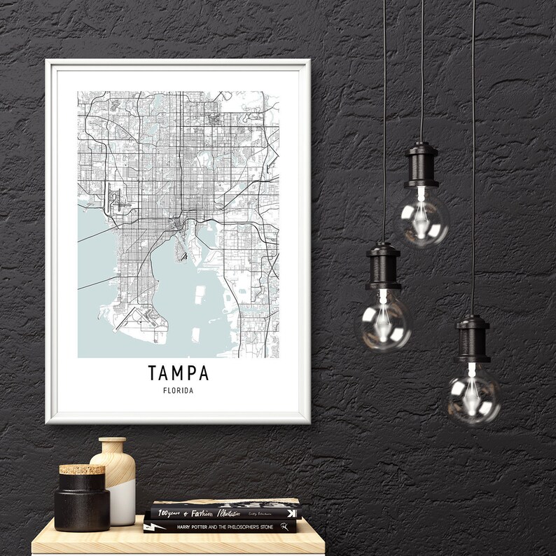 Tampa Map Print,Florida Map Print,City Map Print,DIGITAL DOWNLOAD