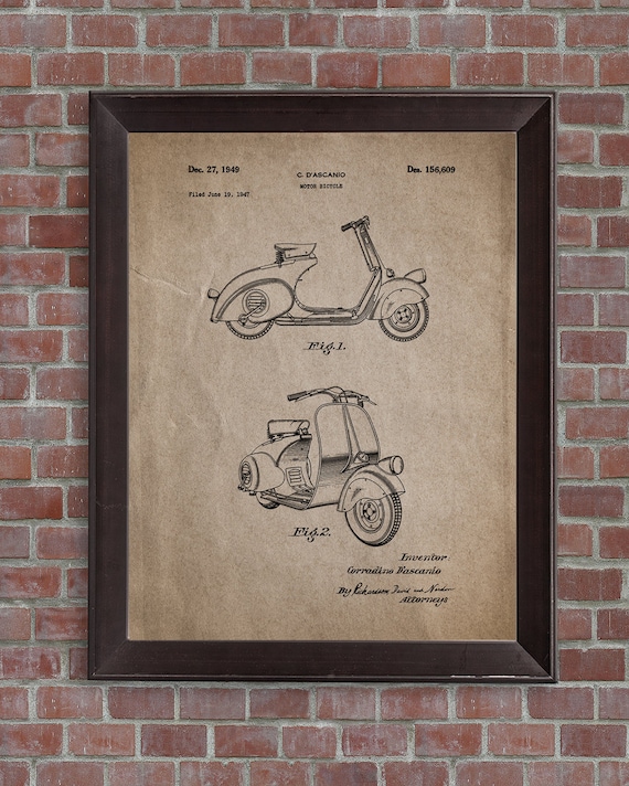 Wall art. Vespa Indian advert Reproduction poster