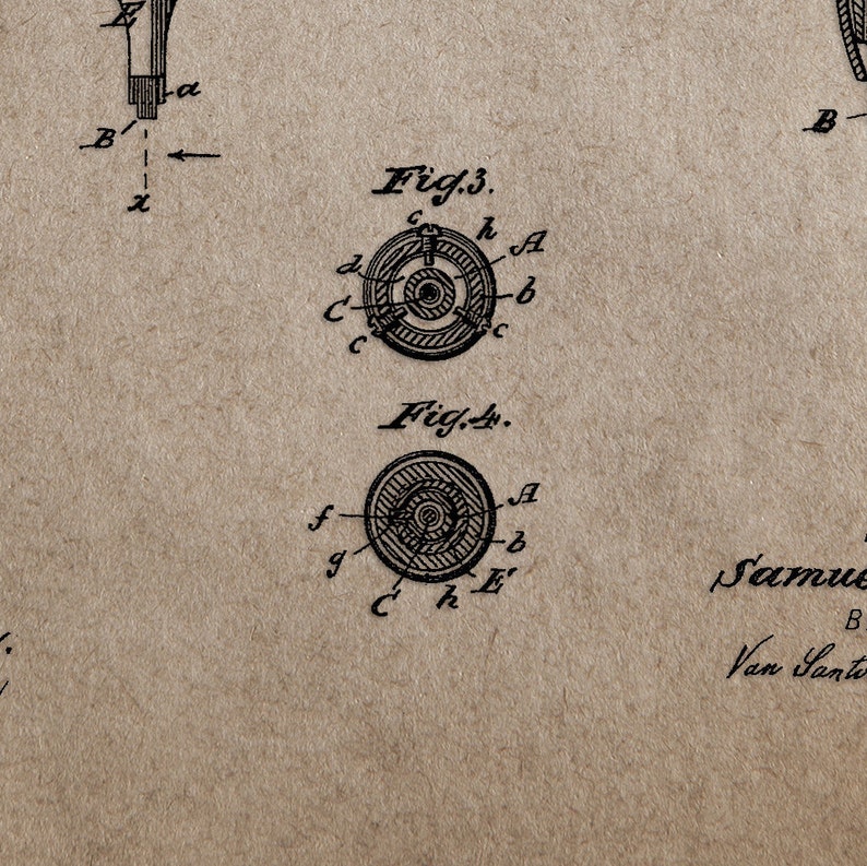 Vintage Tattoo Machine Patent Print 1891tattoo Patent Art Etsy