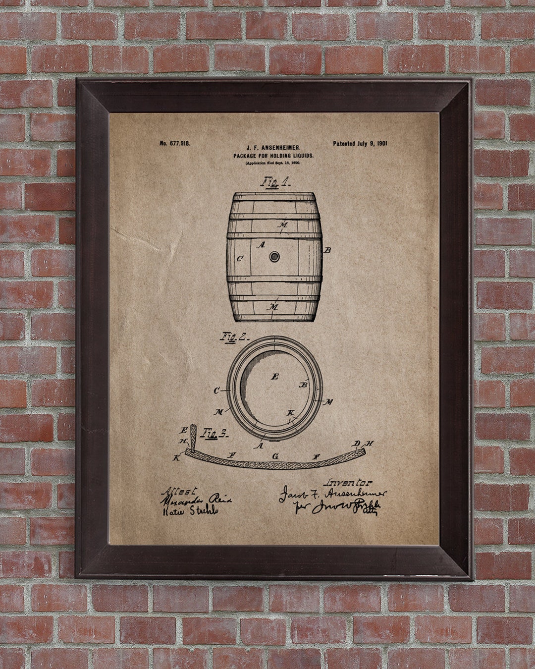 Whiskey Barrel Patent Print1901 Bourbon Whiskey - Etsy