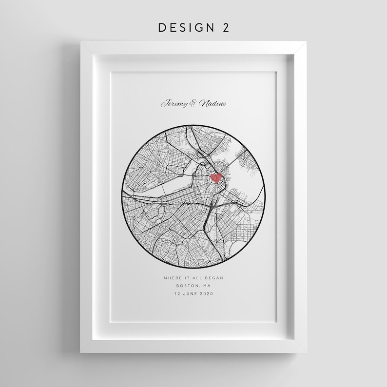 Anniversary Gifts,Where it all began,Where We Met Map,Custom Map Print,Graduation Gifts,Our First Home,Birthday Gifts for her,Wedding Gift image 3
