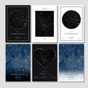 Custom Star Map Print,Where it all began,Night Sky Print,Star Map Poster,Birthday Gift for her,Anniversary gifts,Night we met,Wedding gift