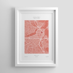 Benutzerdefinierte Karte Print, Jahrestag Geschenke, unser erstes Zuhause, Karte Pin, Karte Poster, Karte Geschenk, personalisierte Karte, Stadt Print, Karte Print Poster, Karte Wanddekor