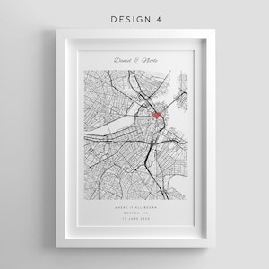 Regalos de aniversario, Donde todo empezó, Donde nos conocimos, Impresión de mapa personalizada, Regalos de graduación, Nuestra primera casa, Regalos de cumpleaños para ella, Regalo de bodas