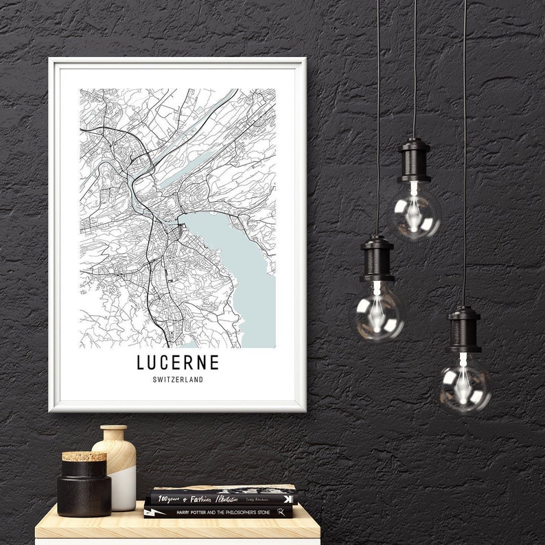 Lucerne Map Print,Switzerland Map,Lucerne Wall Art,City Map Print,DIGITAL DOWNLOAD