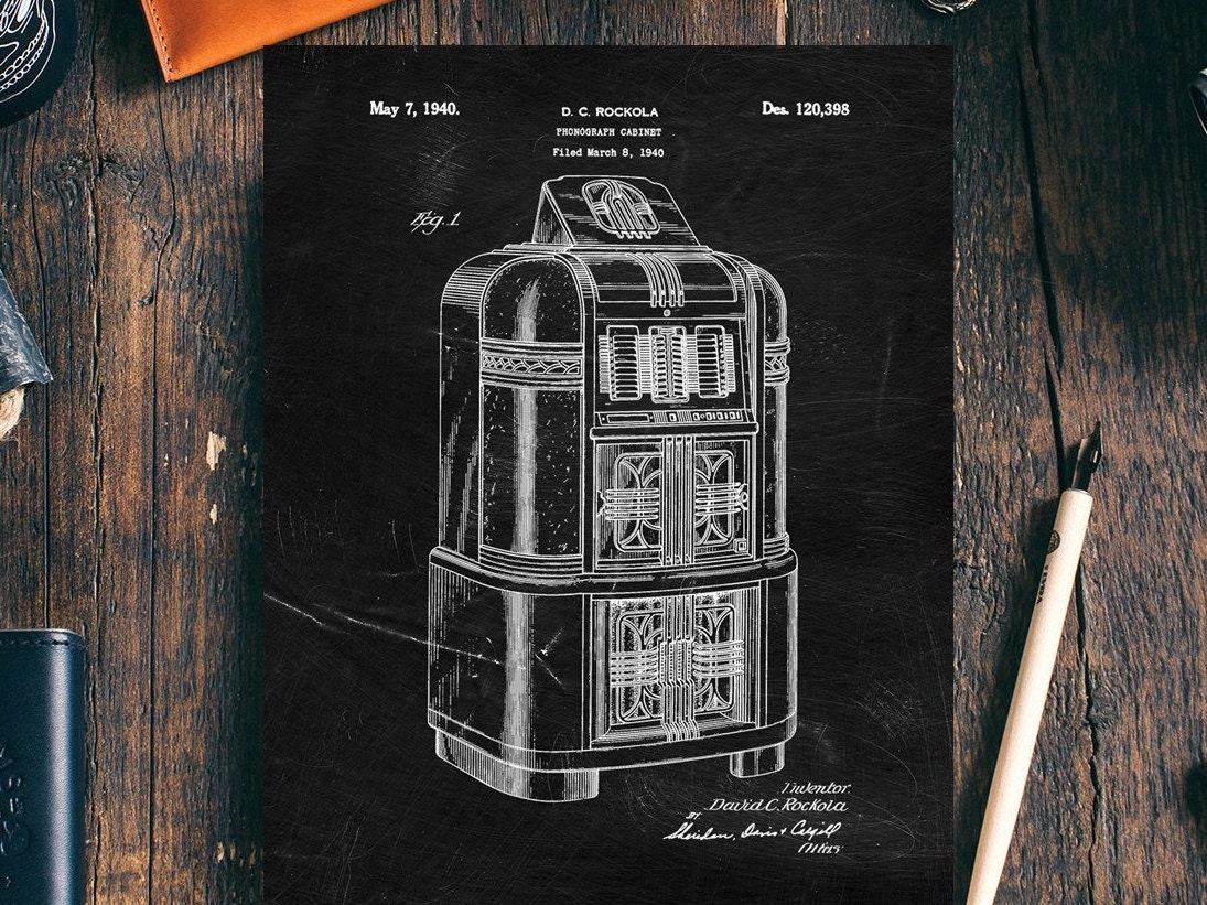 Juke Phonograph Cabinet Patent Print1940music Player - Etsy