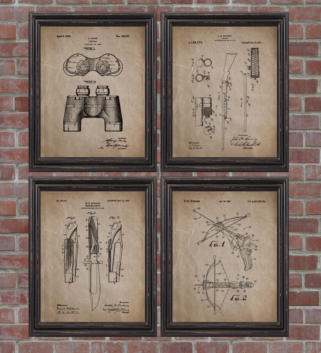 Vintage Hunting Patent Print Set of 4,hunter Gift,hunting Poster ...