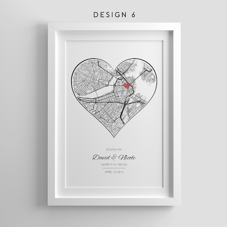 Anniversary Gifts,Where it all began,Where We Met Map,Custom Map Print,Graduation Gifts,Our First Home,Birthday Gifts for her,Wedding Gift image 7