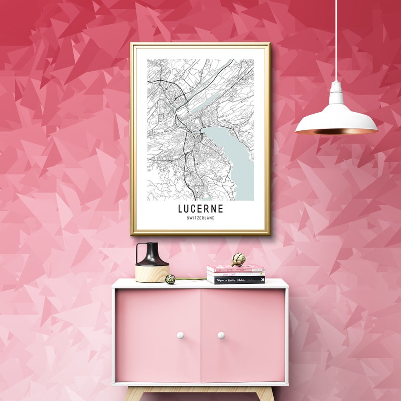 Lucerne Map Print,Switzerland Map,Lucerne Wall Art,City Map Print,DIGITAL DOWNLOAD