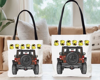 CUSTOM Duck Storage Tote Bag, YOU PICK 4x4 Truck Color, Personalized Offroad Gift, Unique 4WD Beach Trip Tote, Vacation Travel Carry On Sack