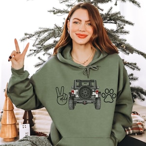 A girl her dog and her jeep hoodie cheap