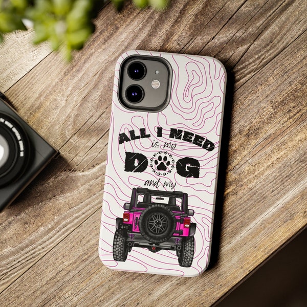 CUSTOM Offroad 4x4 Tough Smart Phone Case Use With Most iPhone Models, YOU PICK Truck Color, Dog Lover Present, Unique 4 Wheeling Gift