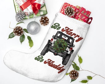 CUSTOM Offroad Christmas Stocking YOU PICK 4x4 Truck Color, Unique Holiday Wreath Gift, Mud Mall Rock Crawler Present, Festive Mantle Decor