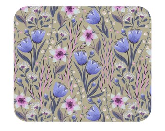 Petal Poise – Purple Floral Mousepad (Standard or Personalized)