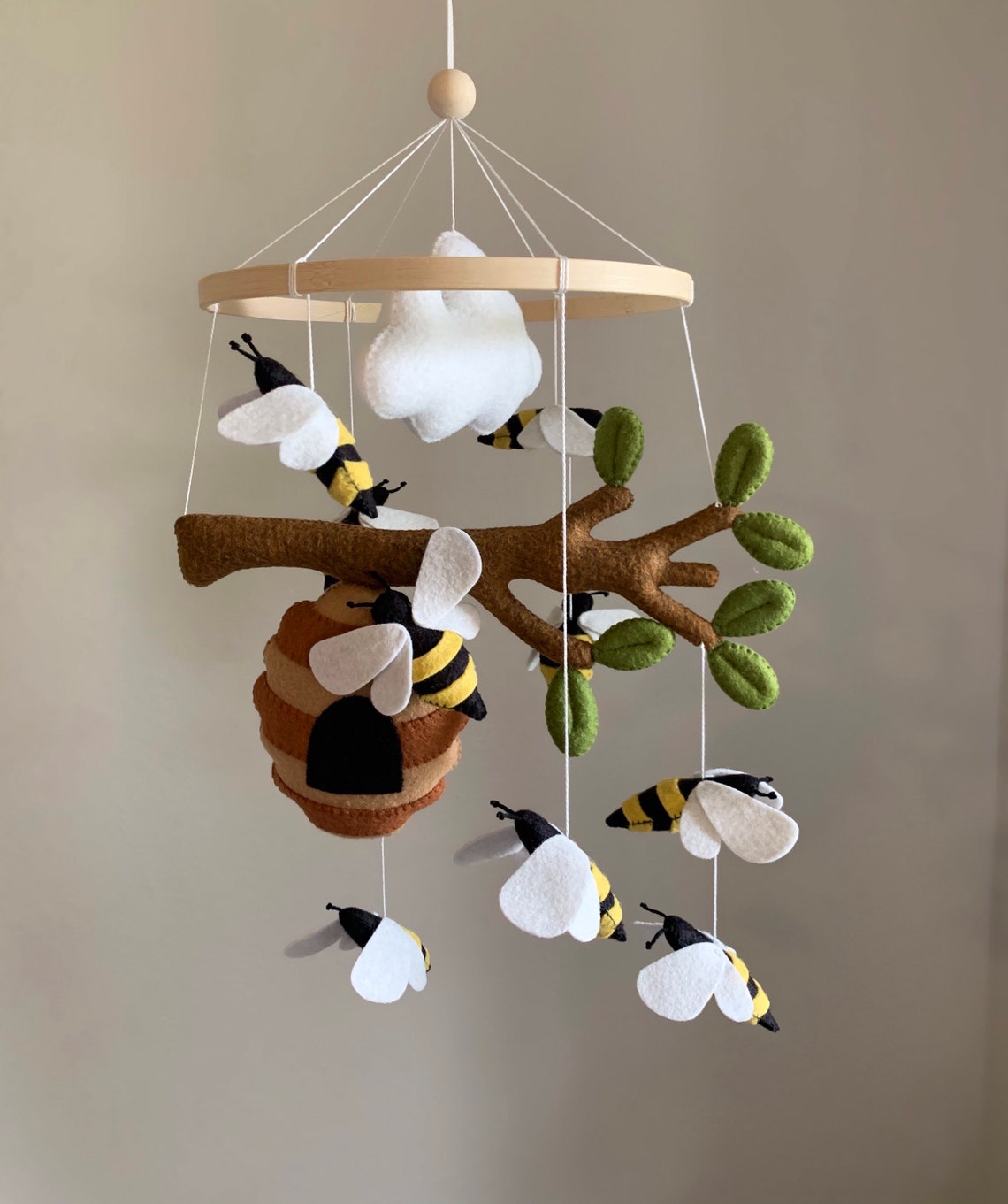 Bee baby mobile. Honey bee theme nursery Etsy
