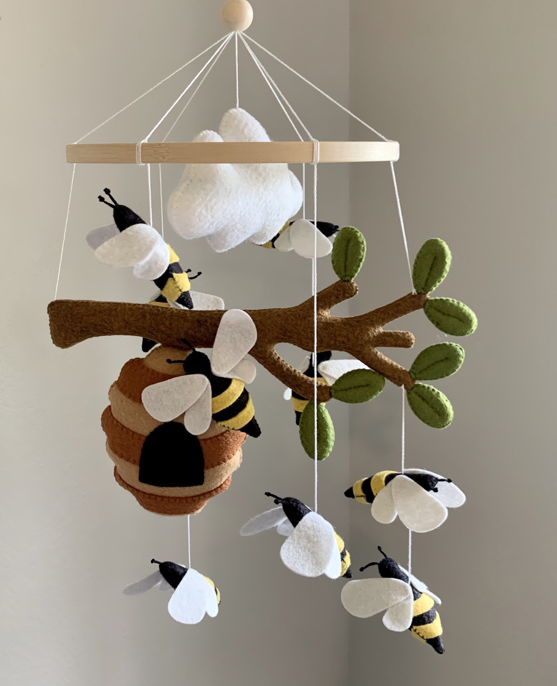 Bee baby mobile. Honey bee theme nursery Etsy