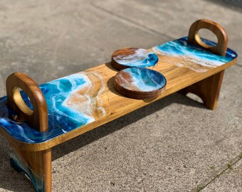 Ocean board | Serving board | Ocean Waves | Ocean Resin Waves | Platter Board | Dining Table Decor | Homeware | Gift | Beach board | Platter