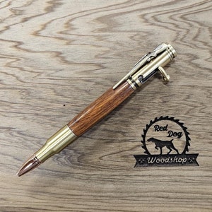Bolt Action Pen, handgedrechseltes Wüsteneisenholz, antikes Messingfinish, Jäger, Militär, Gun Club, Strafverfolgung, EDC, Arizona, Abschlussfeier