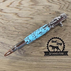 Handgedrehter Acryl Bolt Action Pen, jägergrün, militär, polizist, Abschlussfeier, Cowboy, Cowgirl, türkis