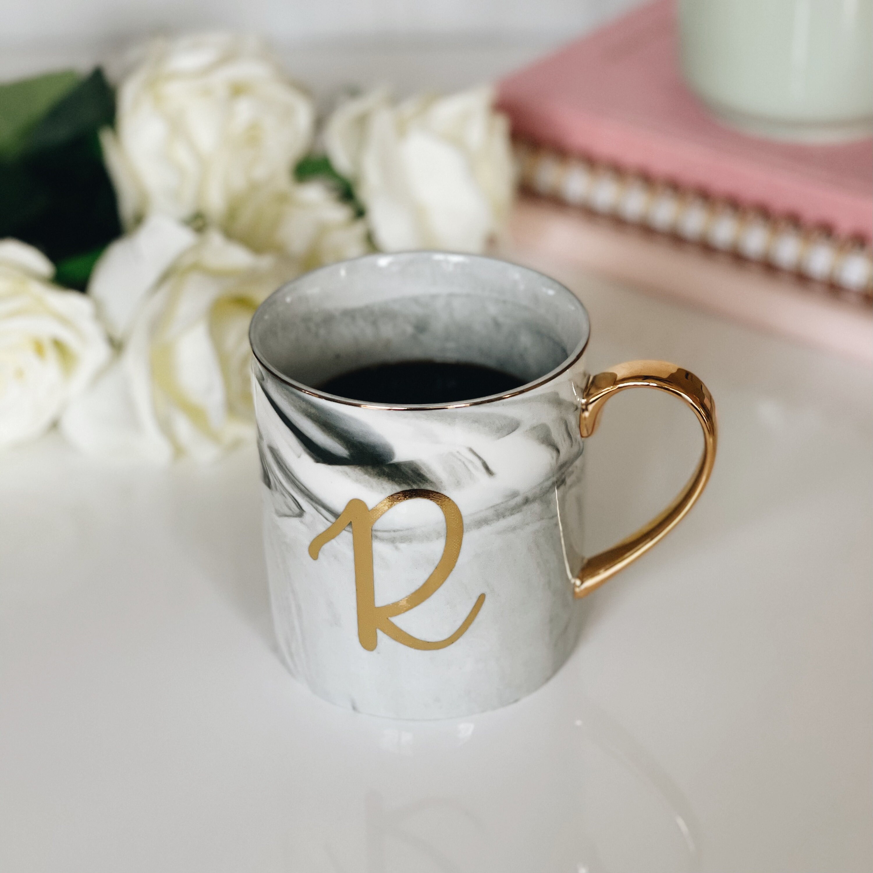 Monogram Coffee Mug Initial Letter Coffee Cup Initial Letter Etsy
