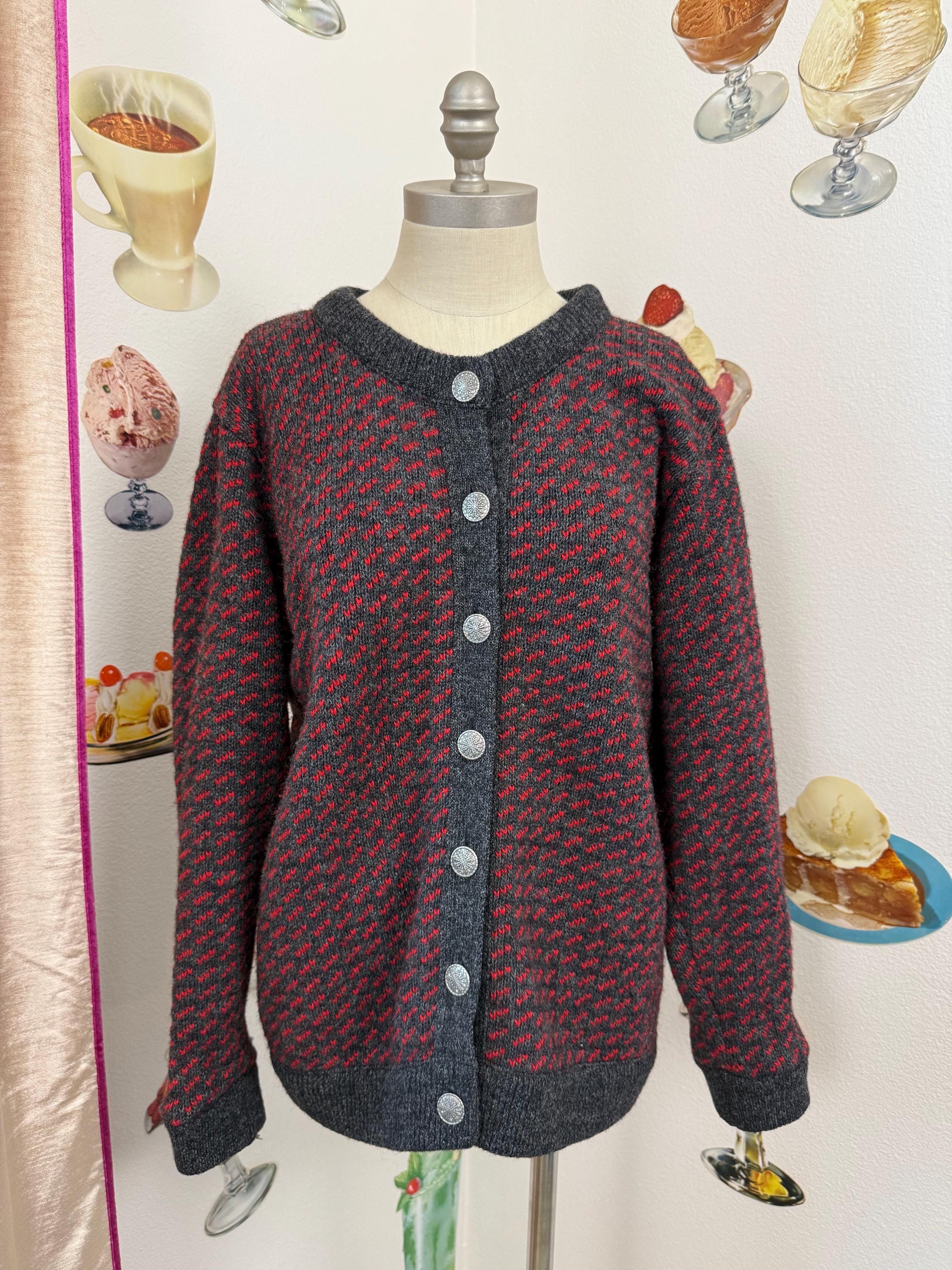 トップス 80s L.L.Bean birds eye knit navy vintage Vintage LL Bean Norwegian BirdsEye Crew Neck Wool Blend Sweater