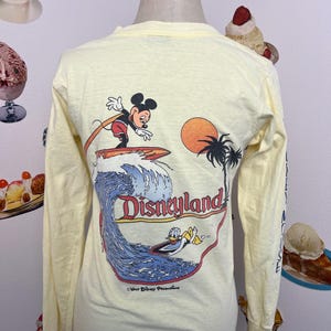 T-shirt Vintage SURF'S UP Années 80/90 - Blanc - Taille L - Coton - Style Rétro Plage