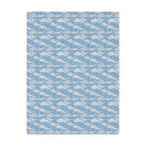 The Luck Dragon - Neverendig Story Inspired - Cloud Pattern Minky Blanket Blue Moon Stars Nursery Throw