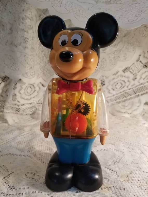 Working 1978 Gabriel Mickey Mouse Wind up Toy C.G.P. Inc. 9 Tall