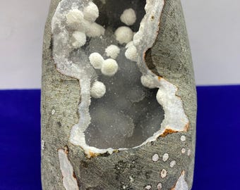Beautiful AAA-Grade Okenite on Druzy Apophyllite, Geode Cathedral, Dreams, Okenite, India, Crown, Dreamwork, Rock Collection, 1 lb 6.5 oz