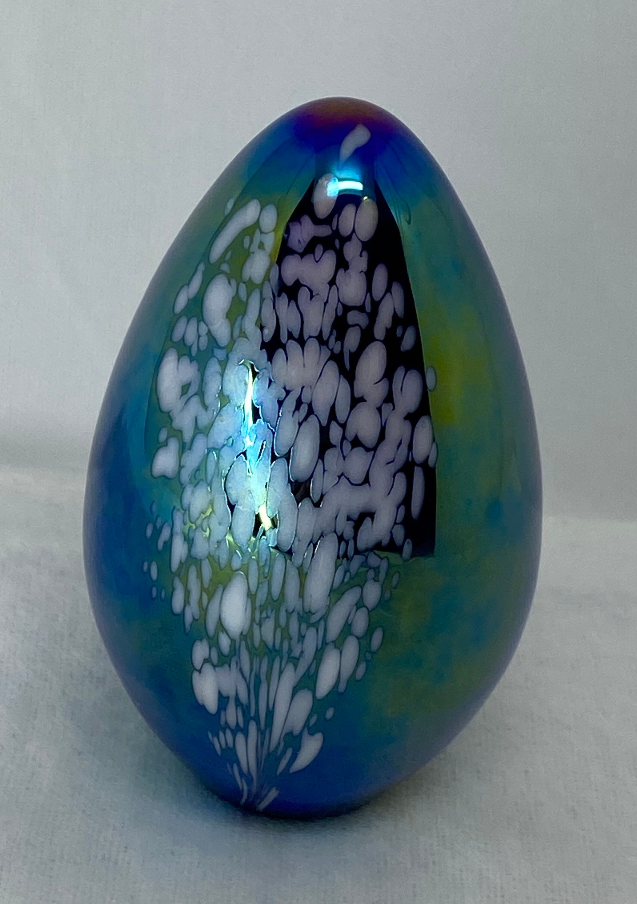 GES Glass eye studio Blown Glass Egg Shaped Paperweight The Etsy