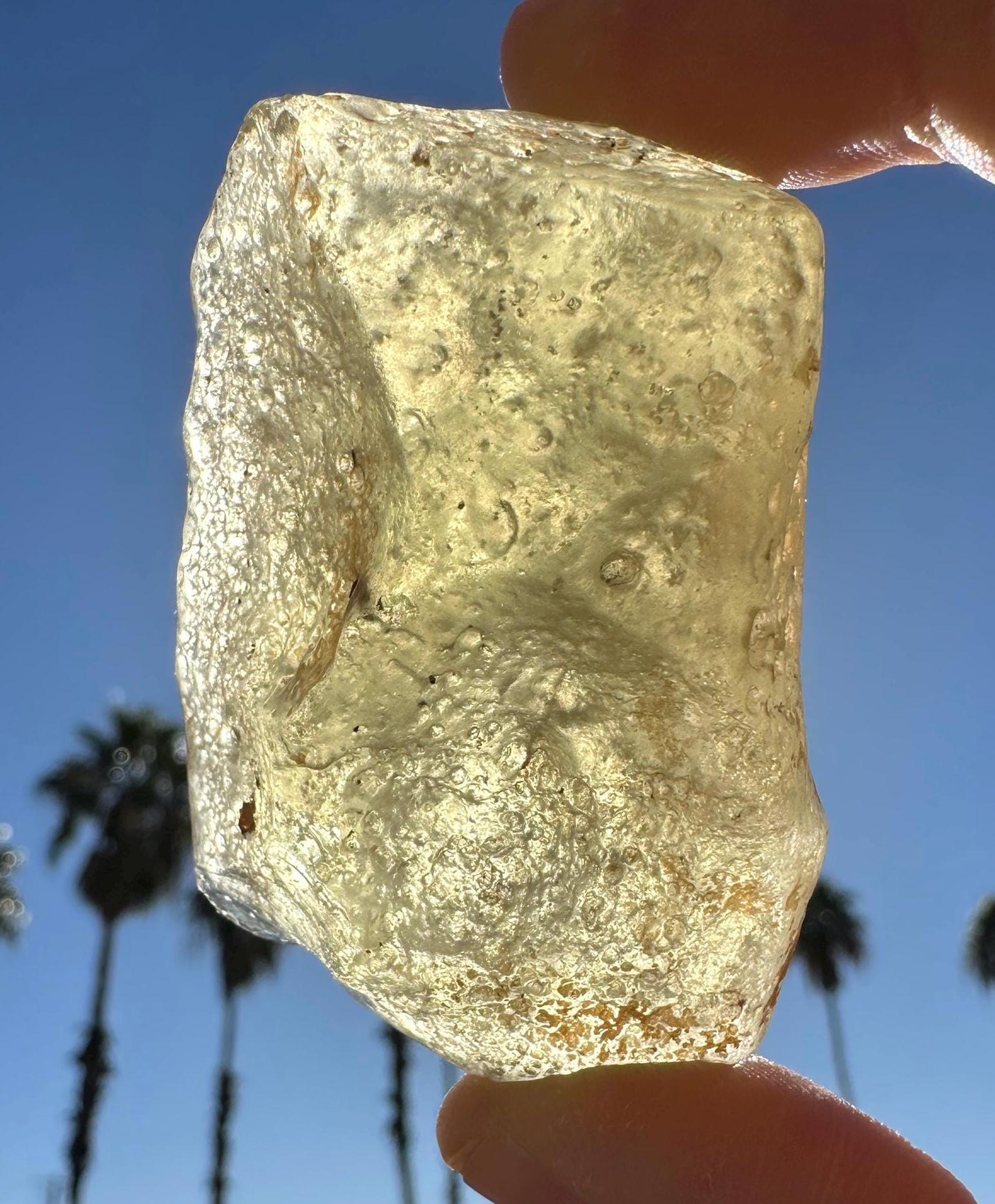 Libyan Desert Glass Authentic Meteorite Impact Glass, Premium Sahara Specimen, 57.35 Grams