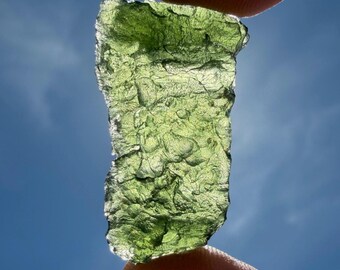 Authentic Moldavite Tektite Specimen, Reiki Healing Crystal, 7.04g/35.2ct