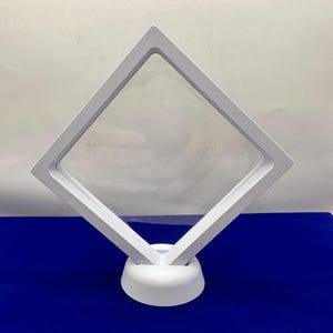 Display Cases, White Framed, Medium Display Cases, Lot of 3, Mineral 3D Display Case with stand, Meteorite Collection, Collection Display
