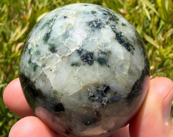 Polished Brazilian Phenacite Sphere, Carnaíba Mine, Bahia, 214g/7.55oz