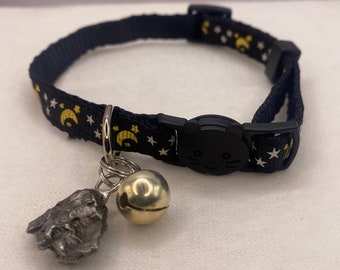 Meteorite Cat Collar: Moon & Stars, Campo del Cielo Meteorite, Unique Astronomy Gift
