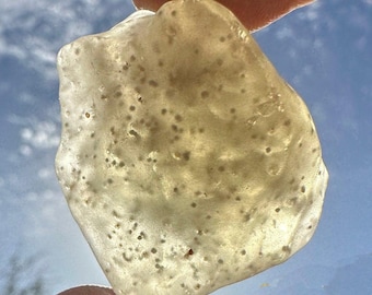 Libyan Desert Glass: Golden Tektite Talisman with Sand Grains, 20.86 grams