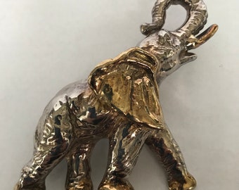 Yaru Wells Sterling Silver Vermeil Elephant Brooch