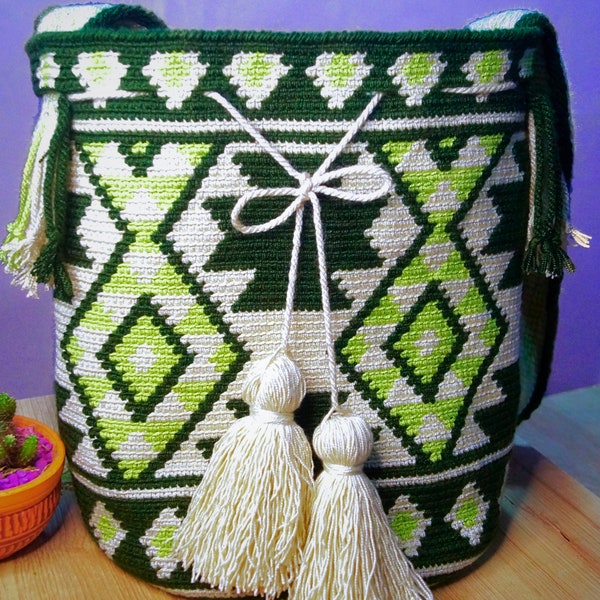 Patrón Bolso Mochila Wayuu Allyson a Crochet