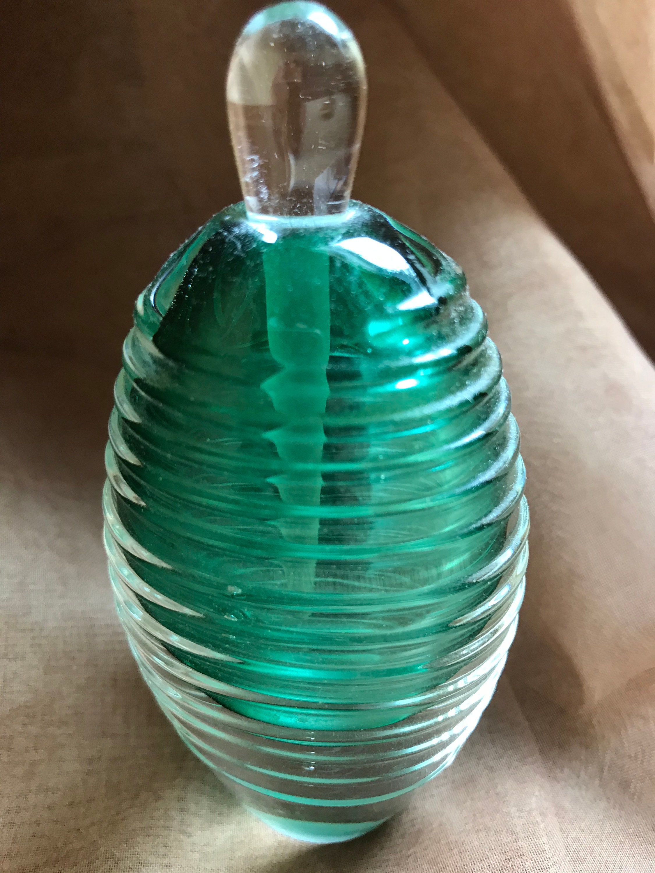 Artistic Green Glass Perfume Bottle Etsy