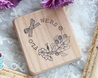 Floral Wood Stamp Etsy