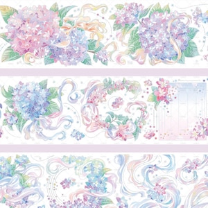 Flower Pet Tape | hydrangea flower floral garden dreaming style tape full roll M04 wt-2