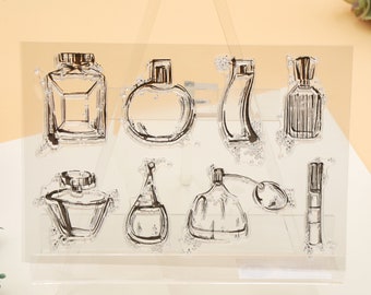 clear Stamp Set / Clear Stamps /make-up perfume themed cosmetics transparent stamps S03