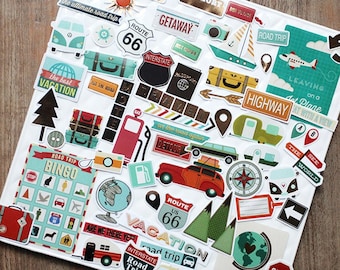 Erin Condren Life Planner Filofax 1142~~Road Trip Vacation Planner Stickers