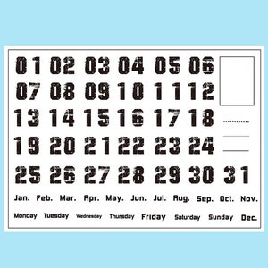 Round Tracker Stamp, 31 Day Calendar Stamp, Clear Stamp, Daily