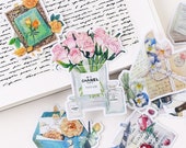 flower stickers floral vase living life wreath plants themed Decorative Stickers, Die Cut Stickers, Journal, ML05
