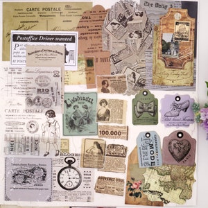 Vintage junk journal kit pack, card, sticker pack,journal scrapbook ,vintage ephemera   SU-L