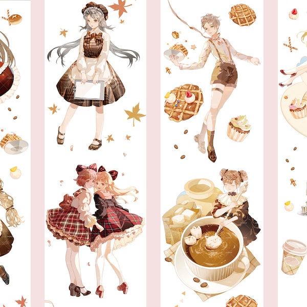 Coffee waiter Washi Tape | coffee girl waitress washi tape PET tape M04 wt-15