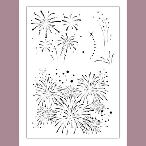 clear Stamp Set / Clear Stamps / fireworks firecracker time to celebrate happy National Day themed Transparent Stamp S34