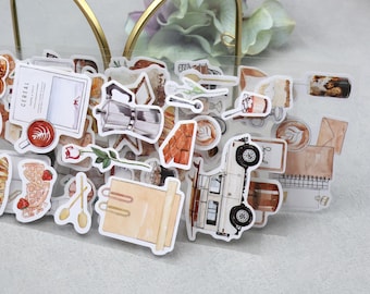 Süßer täglicher Papierbogen Aufkleber |  Kaffee Eiskaffee Sticker PASH