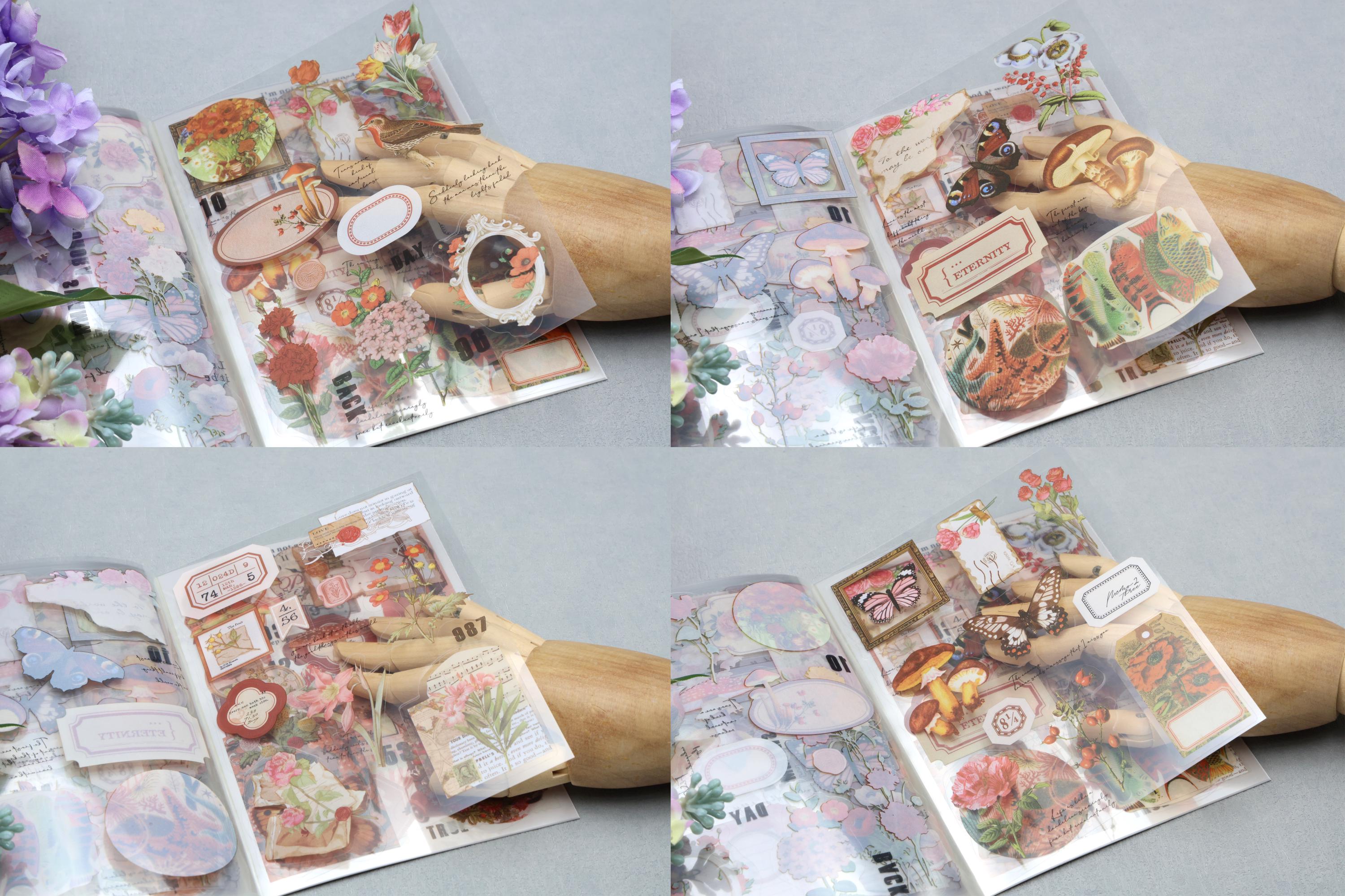 Sticker Boolets PET Sticker Booklet | 20 Sheets Collage Assorted Pattern Botanical ...